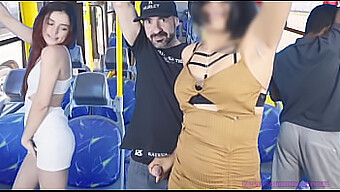 Steamy Encounter On A Packed Bus With Zegalinha'S Ass Play And Climax