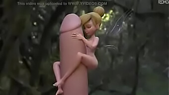 Tinker Bell zažíva intenzívne stretnutie s veľkým vtákom v 3D Hentai.