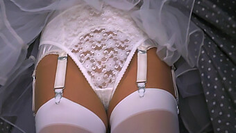 Classic Allure Of White Lingerie And Stockings