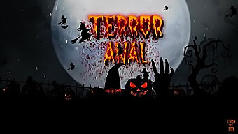 Permainan Anal Bertema Halloween Dengan Linda Del Sol Dan Cris Angelo