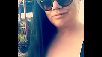 Becky flaunts her ample natural breasts to her neighbors in a risqué display