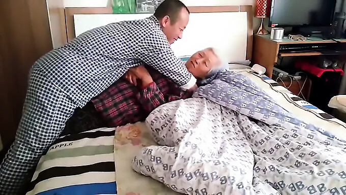 Asian granny's homemade video with younger partner