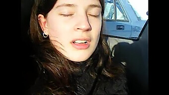 Amateur Teen'S Solo Session In Car