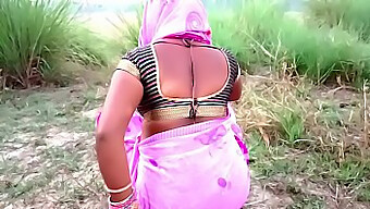 Indian mother-in-law kisses on farm in public