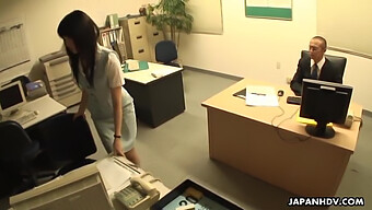 Japanese Babe Gets Pounded On The Office Desk