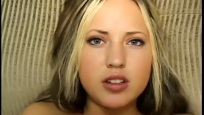 Blonde woman performs deepthroat and facial sex act