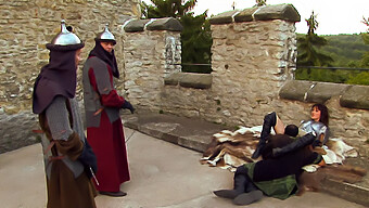 Hd Video Of A Brunette Milf And Three Men In A Castle