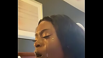 Amateur Ebony Gives Sloppy Wet Blowjob