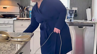 Watch My Mother Clean In The Kitchen While Nude