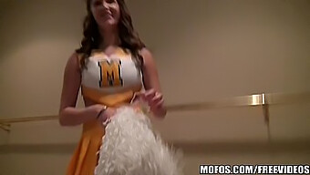 Holly the cheerleader shows her assets in Hot video