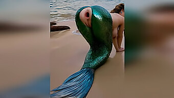 Um Estranho Penetra Vigorosamente Uma Sereia Na Praia, Fazendo Com Que Seu Delicado Ânus Se Arrombe Após Um Intenso Encontro Anal Ao Ar Livre